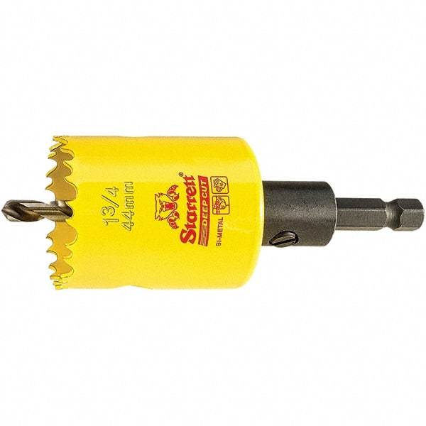 Starrett - 1-3/4" Diam, 2" Cutting Depth, Hole Saw - High Speed Steel Saw, Toothed Edge - Apex Tool & Supply