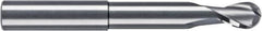 RobbJack - 1/4" Diam, 1/4" LOC, 2 Flute Solid Carbide Ball End Mill - Diamond-Like Carbon (DLC) Finish, Single End, 3" OAL, 1/4" Shank Diam, Spiral Flute - Apex Tool & Supply