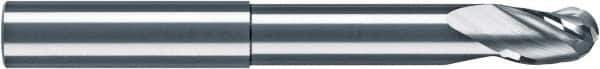 RobbJack - 1" Diam, 1" LOC, 3 Flute Solid Carbide Ball End Mill - Diamond-Like Carbon (DLC) Finish, Single End, 6" OAL, 1" Shank Diam, Spiral Flute - Apex Tool & Supply