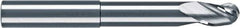 RobbJack - 1" Diam, 1" LOC, 3 Flute Solid Carbide Ball End Mill - Diamond-Like Carbon (DLC) Finish, Single End, 6" OAL, 1" Shank Diam, Spiral Flute - Apex Tool & Supply