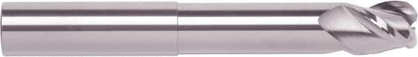 RobbJack - 3/8", 3 Flute, Single End, Solid Carbide, 0.09" Corner Radius End Mill - 4" OAL, 40° Helix, Right Hand Flute, 3/8" LOC, Right Hand Cut, 39.7mm Extended Reach - Apex Tool & Supply
