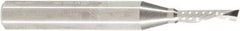 Amana Tool - 1/8" Cutting Diam x 1/2" Length of Cut, 1 Flute, Downcut Spiral Router Bit - Uncoated, Right Hand Cut, Solid Carbide, 2" OAL x 1/4" Shank Diam, 30° Helix Angle - Apex Tool & Supply