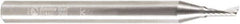 Amana Tool - 3mm Cutting Diam x 0.314" Length of Cut, 1 Flute, Upcut Spiral Router Bit - Uncoated, Right Hand Cut, Solid Carbide, 2-31/64" OAL x 1/4" Shank Diam, 20° Helix Angle - Apex Tool & Supply