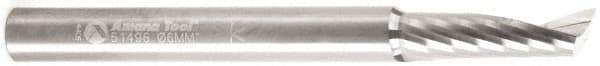 Amana Tool - 6mm Cutting Diam x 0.787" Length of Cut, 1 Flute, Upcut Spiral Router Bit - Uncoated, Right Hand Cut, Solid Carbide, 2-33/64" OAL x 1/8" Shank Diam, 20° Helix Angle - Apex Tool & Supply