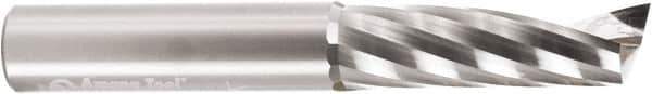 Amana Tool - 1/2" Cutting Diam x 1-5/8" Length of Cut, 1 Flute, Upcut Spiral Router Bit - Uncoated, Right Hand Cut, Solid Carbide, 3-1/2" OAL x 1/2" Shank Diam, 20° Helix Angle - Apex Tool & Supply