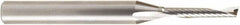 Amana Tool - 1/8" Cutting Diam x 3/4" Length of Cut, 1 Flute, Upcut Spiral Router Bit - Uncoated, Right Hand Cut, Solid Carbide, 2-1/2" OAL x 1/4" Shank Diam, 20° Helix Angle - Apex Tool & Supply