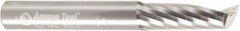 Amana Tool - 3/8" Cutting Diam x 1-1/8" Length of Cut, 1 Flute, Upcut Spiral Router Bit - Uncoated, Right Hand Cut, Solid Carbide, 3" OAL x 3/8" Shank Diam, 20° Helix Angle - Apex Tool & Supply