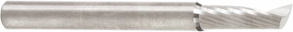 Amana Tool - 1/4" Cutting Diam x 3/4" Length of Cut, 1 Flute, Upcut Spiral Router Bit - Uncoated, Right Hand Cut, Solid Carbide, 2-1/2" OAL x 1/4" Shank Diam, 30° Helix Angle - Apex Tool & Supply