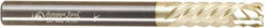 Amana Tool - 1/4" Cutting Diam x 2-1/2" Length of Cut, 6 Flute, Compression Spiral Router Bit - Zirconium Coated, Right Hand Cut, Solid Carbide, 2-1/2" OAL x 1/4" Shank Diam, Assorted Router Styles, 20° Helix Angle - Apex Tool & Supply