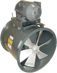 Americraft - 1 hp 24" Explosion Proof Wet Location Belt Drive Tube Axial Duct Fan - 7,425 CFM at 0 Static Pressure, 1,725 RPM, Single Phase - Apex Tool & Supply