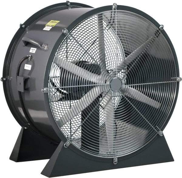 Americraft - 18" Blade, 1/4 hp, 3,050 CFM, Low Floor Stand Industrial Circulation Fan - Floor Stand, 230/460 Volts, 1 Speed - Apex Tool & Supply