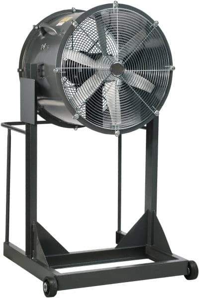 Americraft - 24" Blade, 1 hp, 7,400 CFM, High Floor Stand Industrial Circulation Fan - Floor Stand, 230/460 Volts, 1 Speed - Apex Tool & Supply