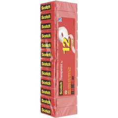 3M - 3/4" x 27.78 Yd Clear Rubber Adhesive Transparent Tape - Cellulose Acetate Backing, 2.5 mil Thick - Apex Tool & Supply