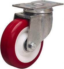 Hamilton - 4" Diam x 1-3/8" Wide x 5" OAH Top Plate Mount Swivel Caster - Polyurethane Mold on Polypropylene, 325 Lb Capacity, Sealed Precision Ball Bearing, 2-1/2 x 3-3/4" Plate - Apex Tool & Supply
