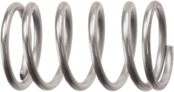 Associated Spring Raymond - 31.12mm OD, 4.88mm Wire, 76.2mm Free Length, Compression Spring - 183.43 Lb Spring Rating, 504.4 N Max Work Load, Stainless Steel - Apex Tool & Supply