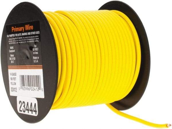 EastPenn - 14 AWG Automotive Plastic Insulated, Single Conductor Wire - 100' Long, Yellow - Apex Tool & Supply