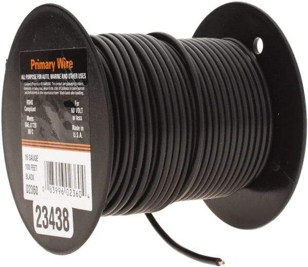 EastPenn - 16 AWG Automotive Plastic Insulated, Single Conductor Wire - 100' Long, Black - Apex Tool & Supply
