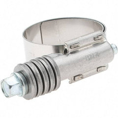 Made in USA - 1 to 1-3/4" Diam, Stainless Steel Auto-Adjustable Worm Drive Clamp - 5/6" Wide - Apex Tool & Supply