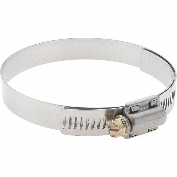 Made in USA - SAE Size 52, 2-13/16 to 3-3/4" Diam, Stainless Steel Protective Liner Worm Drive Clamp - Apex Tool & Supply