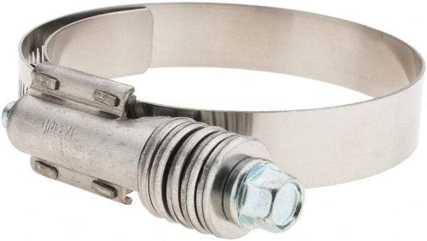 Made in USA - 2-1/4 to 3-1/8" Diam, Stainless Steel Auto-Adjustable Worm Drive Clamp - 5/6" Wide - Apex Tool & Supply
