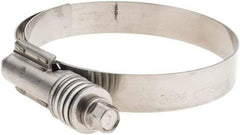 Made in USA - 2-3/4 to 3-5/8" Diam, Stainless Steel Worm Drive Clamp - Apex Tool & Supply