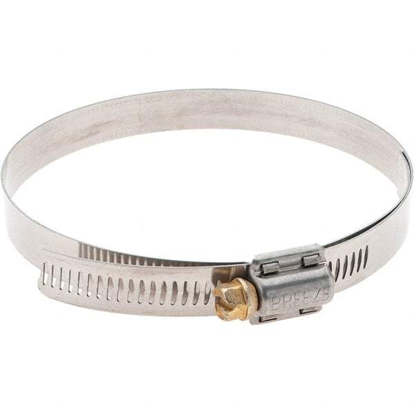 Made in USA - SAE Size 72, 4-1/8 to 5" Diam, Stainless Steel Protective Liner Worm Drive Clamp - Apex Tool & Supply