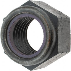 Value Collection - 1-1/8 - 7 UNC Grade 8 Hex Lock Nut with Nylon Insert - 1-5/8" Width Across Flats, 1-11/64" High, Uncoated - Apex Tool & Supply