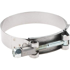 Made in USA - Bolt Clamps Type: T-Bolt Hose Clamp Minimum Diameter (Decimal Inch): 3.2500 - Apex Tool & Supply