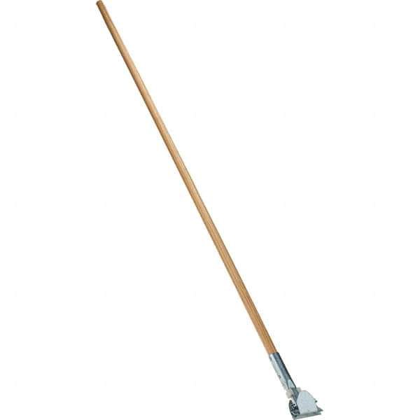 Made in USA - 60" Wood Clamp Jaw Mop Handle - 15/16" Handle Diam, Use with Dust Mops - Apex Tool & Supply