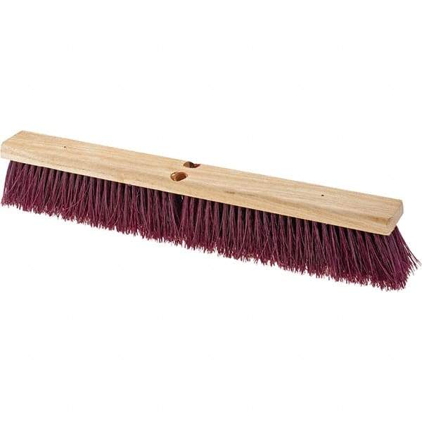 Value Collection - 24" Combo Duty Polypropylene Push Broom - 3" Bristle Length, Wood Block, Threaded Handle Connection, Handle Sold Separately - Apex Tool & Supply