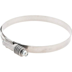 Made in USA - 5-1/4 to 6-1/8" Diam, Stainless Steel Auto-Adjustable Worm Drive Clamp - 5/6" Wide - Apex Tool & Supply