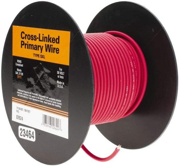 EastPenn - 12 AWG Automotive Cross-Linked Polyethylene Wire - 100' Long, Red - Apex Tool & Supply
