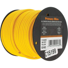 EastPenn - 12 AWG, 100' OAL, Hook Up Wire - Yellow Vinyl Jacket - Apex Tool & Supply