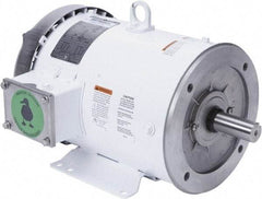 Leeson - 5 Max hp, 1,800 Max RPM, Premium Efficient Electric AC DC Motor - 230/460 V Input, Three Phase, 184TC Frame, C-Face with Base Mount, TEFC Enclosure - Apex Tool & Supply