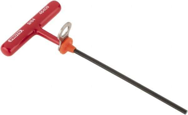 Proto - 9/64" Hex, Tethered T-Handle Cushion Grip, Hex Key - 6" OAL, Alloy Steel, Inch System of Measurement - Apex Tool & Supply