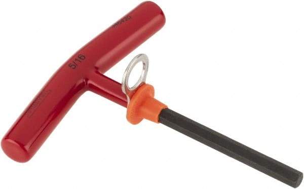 Proto - 5/16" Hex, Tethered T-Handle Cushion Grip, Hex Key - 6" OAL, Alloy Steel, Inch System of Measurement - Apex Tool & Supply