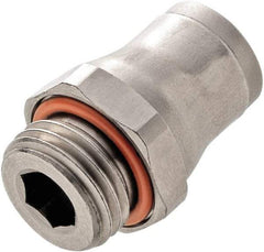 Legris - 6mm Outside Diam, 1/8 BSPP, Stainless Steel Push-to-Connect Tube Male Connector - 435 Max psi, Tube to Male BSPP Connection, FKM O-Ring - Apex Tool & Supply