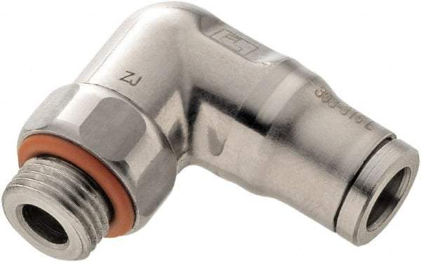Legris - 4mm Outside Diam, 1/8 BSPP, Stainless Steel Push-to-Connect Tube Male Elbow - 290 Max psi, Tube to Male BSPP Connection, FKM O-Ring - Apex Tool & Supply