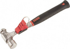 Proto - Steel Tethered Ball Pein Hammer - Steel Handle with Grip, 1-5/16" Face Diam, 12-7/8" OAL - Apex Tool & Supply