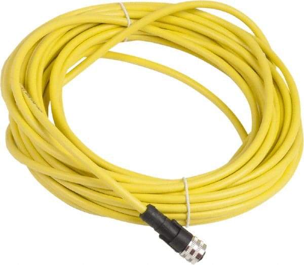 Telemecanique Sensors - 4 Amp, Straight Female Connector 1/2 inch 20 UNF 3 Pin Cordset Sensor and Receptacle - 250 VAC, 300 VDC, 10m Cable Length, IP65, IP67 Ingress Rating - Apex Tool & Supply