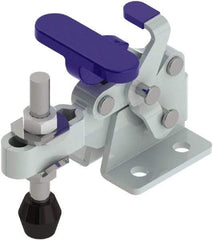 Gibraltar - 350 Lb Holding Capacity, Horizontal Handle, Manual Hold Down Toggle Clamp - 175° Handle Movement, 92° Bar Opening, U-Bar, Flanged Base, Zinc Plated, Steel - Apex Tool & Supply