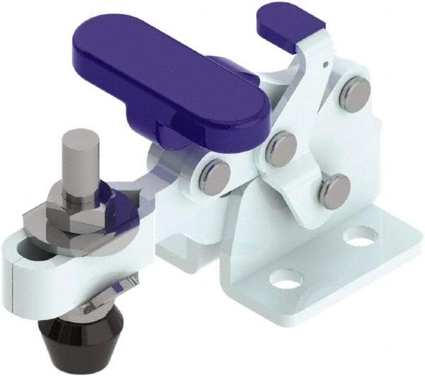 Gibraltar - 150 Lb Holding Capacity, Horizontal Handle, Manual Hold Down Toggle Clamp - 175° Handle Movement, 92° Bar Opening, U-Bar, Flanged Base, Zinc Plated, Steel - Apex Tool & Supply
