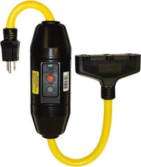 Tower - 3 Outlet, 125 Volt, 20 Amp Rating, 4 to 6 mA Max Surge, Inline, Manual, Commercial, Industrial GFCI - 2 Ft. Long Cord, 5-15P and (3)R NEMA Configuration, Polycarbonate Housing - Apex Tool & Supply
