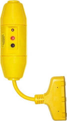 Tower - 3 Outlet, 125 Volt, 15 Amp Rating, 4 to 6 mA Max Surge, Inline, Manual, Commercial, Industrial GFCI - 1/2 Ft. Long Cord, 5-15R NEMA Configuration, Polycarbonate Housing - Apex Tool & Supply