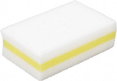 Ability One - 4-1/4" Long x 2.63" Wide x 1.38" Thick Cleansing Pad - Non-Abrasive, Yellow/White - Apex Tool & Supply