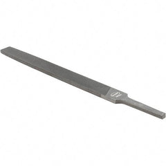 Value Collection - 6" Long, Bastard Cut, Flat American-Pattern File - Double Cut, 5/32" Overall Thickness - Apex Tool & Supply