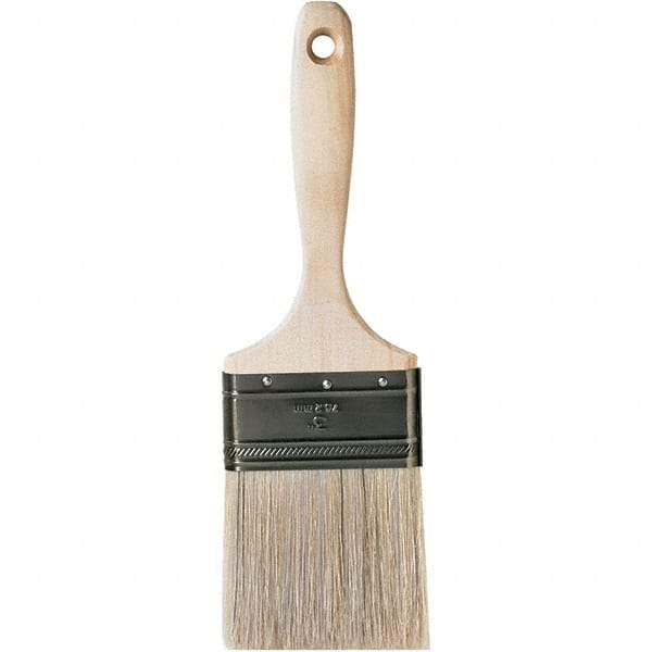 Krylon - 11/16" Flat White China Bristle Wall Brush - 3" Bristle Length, 3" Wood Beavertail Handle - Apex Tool & Supply