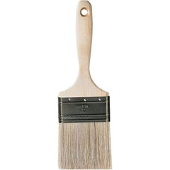 Krylon - 11/16" Flat White China Bristle Wall Brush - 3" Bristle Length, 3" Wood Beavertail Handle - Apex Tool & Supply