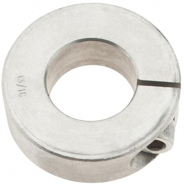 Import - 13/16" Bore, Stainless Steel, One Piece One Piece Split Shaft Collar - 1-5/8" Outside Diam, 1/2" Wide - Apex Tool & Supply