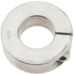 Import - 13/16" Bore, Stainless Steel, One Piece One Piece Split Shaft Collar - 1-5/8" Outside Diam, 1/2" Wide - Apex Tool & Supply